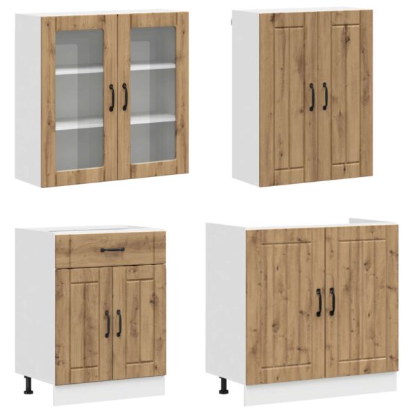 vidaXL Kuchynská jednotka LUCCA 4 pcs Dub artisan Kompozitné drevo – Obrázok 3
