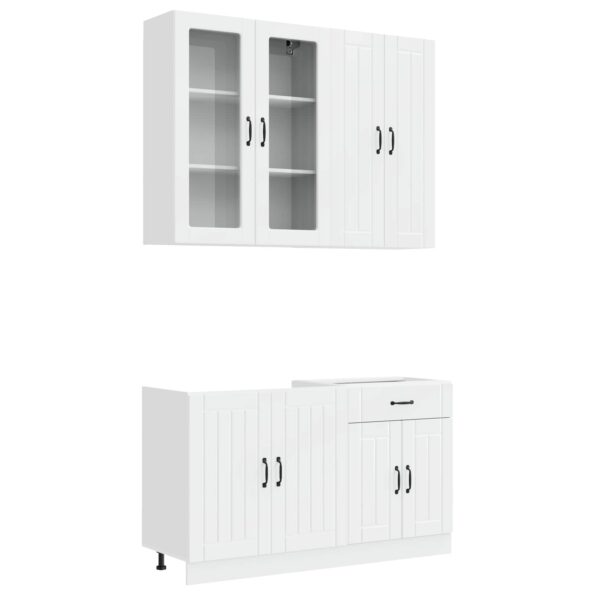 vidaXL Kuchynská jednotka LUCCA 4 pcs Biela s vysokým leskom – Obrázok 2