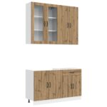 vidaXL Kuchynská jednotka LUCCA 4 pcs Dub artisan Kompozitné drevo – Obrázok 2