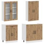 vidaXL Kuchynská jednotka LUCCA 4 pcs Dub artisan Kompozitné drevo – Obrázok 3