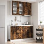 vidaXL Kuchynská jednotka PORTO 4 pcs Dymový dub Kompozitné drevo