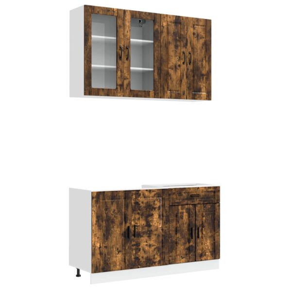 vidaXL Kuchynská jednotka PORTO 4 pcs Dymový dub Kompozitné drevo – Obrázok 2