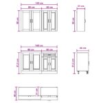 vidaXL Kuchynská jednotka PORTO 4 pcs Dymový dub Kompozitné drevo – Obrázok 6