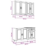 vidaXL Kuchynská jednotka PORTO 4 pcs Dymový dub Kompozitné drevo – Obrázok 7