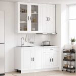 vidaXL Kuchynská jednotka PORTO 4 pcs Biela Kompozitné drevo