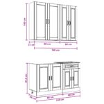 vidaXL Kuchynská jednotka PORTO 4 pcs Biela Kompozitné drevo – Obrázok 7