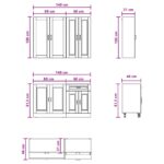 vidaXL Kuchynská jednotka PORTO 4 pcs Betónovo sivá Kompozitné drevo – Obrázok 6