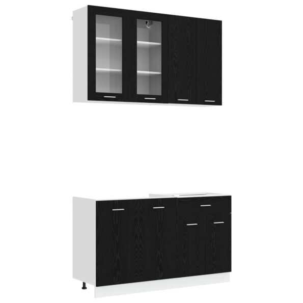 vidaXL Kuchynská jednotka LYON 4 pcs Čierny dub Kompozitné drevo – Obrázok 2