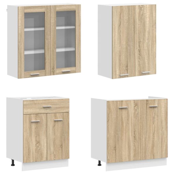 vidaXL Kuchynská jednotka LYON 4 pcs Dub sonoma Kompozitné drevo – Obrázok 3