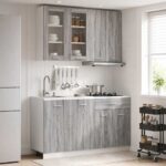 vidaXL Kuchynská jednotka LYON 4 pcs Sivý Sonoma Kompozitné drevo