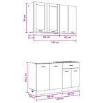 vidaXL Kuchynská jednotka LYON 4 pcs Sivý Sonoma Kompozitné drevo – Obrázok 7
