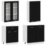 vidaXL Kuchynská jednotka LYON 4 pcs Čierny dub Kompozitné drevo – Obrázok 3