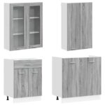 vidaXL Kuchynská jednotka LYON 4 pcs Sivý Sonoma Kompozitné drevo – Obrázok 3