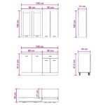 vidaXL Kuchynská jednotka LYON 4 pcs Sivý Sonoma Kompozitné drevo – Obrázok 6