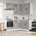 vidaXL Kuchynská jednotka KALMAR 8 pcs Betónovo sivá Kompozitné drevo