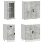 vidaXL Kuchynská jednotka LUCCA 8 pcs Betónovo sivá Kompozitné drevo – Obrázok 3