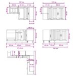 vidaXL Kuchynská jednotka LUCCA 8 pcs Betónovo sivá Kompozitné drevo – Obrázok 8