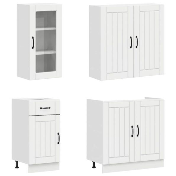 vidaXL Kuchynská jednotka LUCCA 8 pcs Biela s vysokým leskom – Obrázok 3