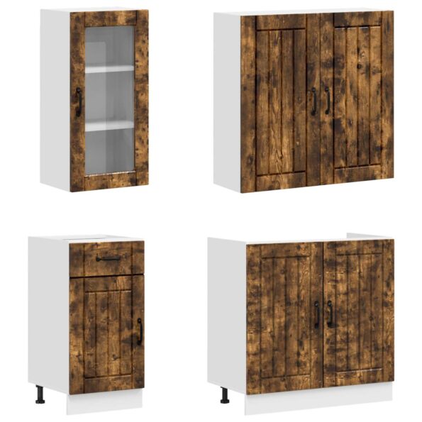 vidaXL Kuchynská jednotka LUCCA 8 pcs Dymový dub Kompozitné drevo – Obrázok 3