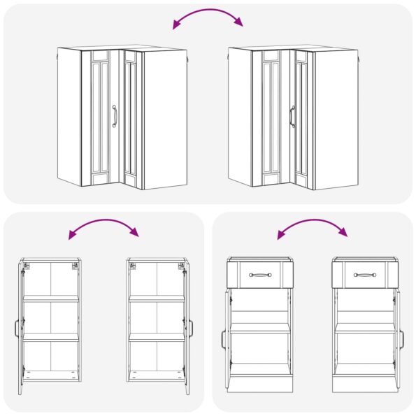 vidaXL Kuchynská jednotka LUCCA 8 pcs Dymový dub Kompozitné drevo – Obrázok 7