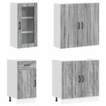 vidaXL Kuchynská jednotka LUCCA 8 pcs Sivý Sonoma Kompozitné drevo – Obrázok 3