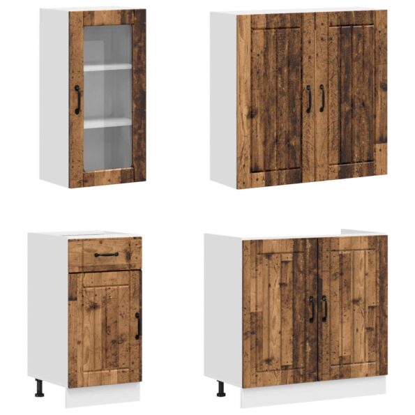 vidaXL Kuchynská jednotka LUCCA 8 pcs Staré drevo Kompozitné drevo – Obrázok 3