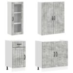 vidaXL Kuchynská jednotka LUCCA 8 pcs Betónovo sivá Kompozitné drevo – Obrázok 3