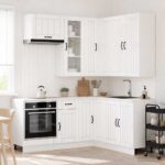vidaXL Kuchynská jednotka LUCCA 8 pcs Biela s vysokým leskom