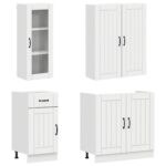 vidaXL Kuchynská jednotka LUCCA 8 pcs Biela s vysokým leskom – Obrázok 3
