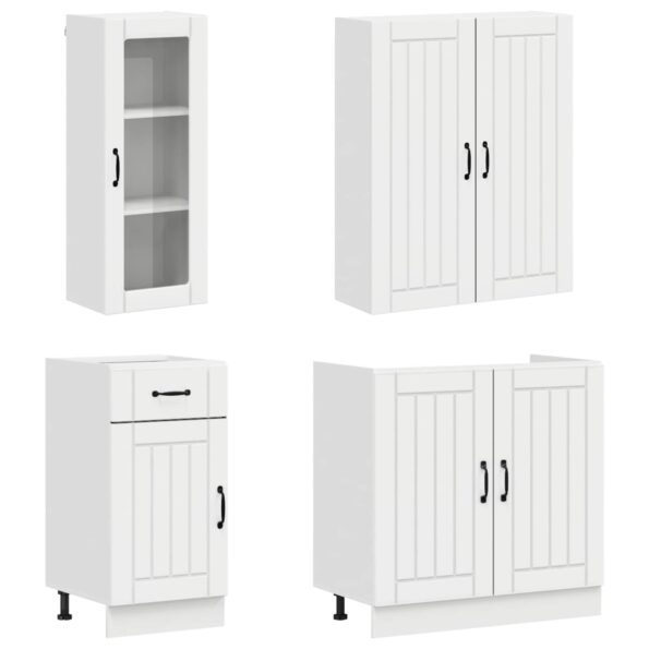 vidaXL Kuchynská jednotka LUCCA 8 pcs Biela s vysokým leskom – Obrázok 3
