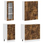 vidaXL Kuchynská jednotka LUCCA 8 pcs Dymový dub Kompozitné drevo – Obrázok 3