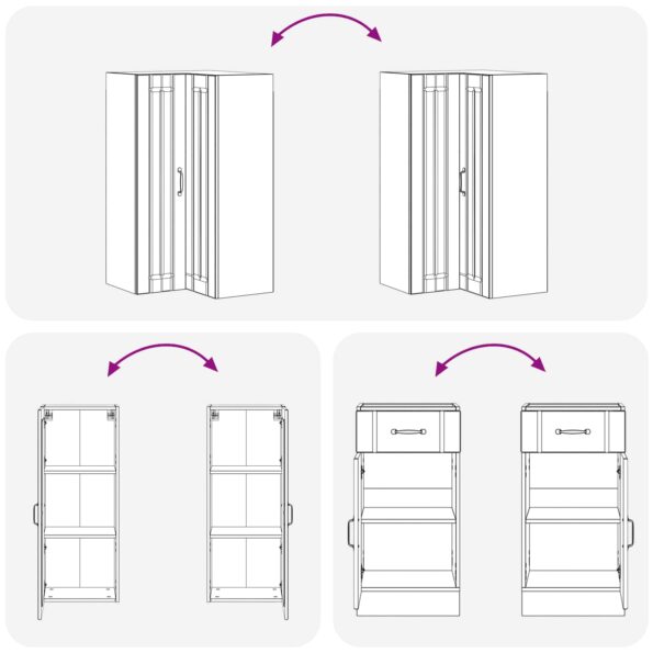 vidaXL Kuchynská jednotka LUCCA 8 pcs Dymový dub Kompozitné drevo – Obrázok 7