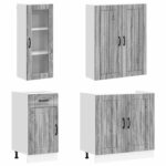 vidaXL Kuchynská jednotka LUCCA 8 pcs Sivý Sonoma Kompozitné drevo – Obrázok 3