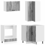 vidaXL Kuchynská jednotka LUCCA 8 pcs Sivý Sonoma Kompozitné drevo – Obrázok 4