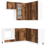 vidaXL Kuchynská jednotka LUCCA 8 pcs Staré drevo Kompozitné drevo – Obrázok 2