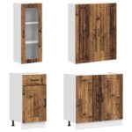 vidaXL Kuchynská jednotka LUCCA 8 pcs Staré drevo Kompozitné drevo – Obrázok 3