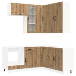 vidaXL Kuchynská jednotka LUCCA 8 pcs Dub artisan Kompozitné drevo – Obrázok 2