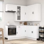 vidaXL Kuchynská jednotka PORTO 8 pcs Biela Kompozitné drevo