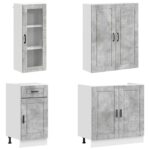 vidaXL Kuchynská jednotka PORTO 8 pcs Betónovo sivá Kompozitné drevo – Obrázok 3