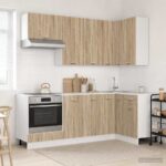 vidaXL Kuchynská jednotka LYON 8 pcs Dub sonoma Kompozitné drevo