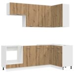 vidaXL Kuchynská jednotka LYON 8 pcs Dub artisan Kompozitné drevo – Obrázok 2