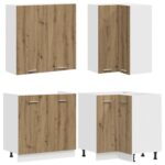 vidaXL Kuchynská jednotka LYON 8 pcs Dub artisan Kompozitné drevo – Obrázok 3