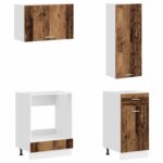 vidaXL Kuchynská jednotka LYON 8 pcs Staré drevo Kompozitné drevo – Obrázok 4