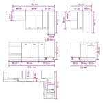 vidaXL Kuchynská jednotka LYON 8 pcs Staré drevo Kompozitné drevo – Obrázok 8