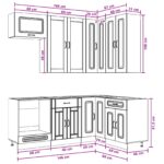 vidaXL Kuchynská jednotka KALMAR 8 pcs Čierna Kompozitné drevo – Obrázok 9