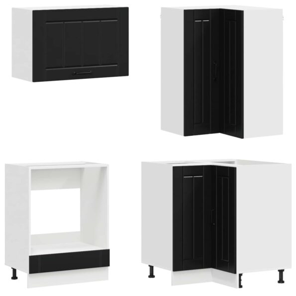 vidaXL Kuchynská jednotka LUCCA 8 pcs Čierna Kompozitné drevo – Obrázok 4
