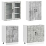 vidaXL Kuchynská jednotka LUCCA 8 pcs Betónovo sivá Kompozitné drevo – Obrázok 3