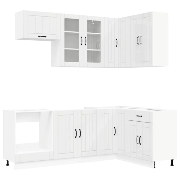 vidaXL Kuchynská jednotka LUCCA 8 pcs Biela s vysokým leskom – Obrázok 2