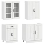 vidaXL Kuchynská jednotka LUCCA 8 pcs Biela s vysokým leskom – Obrázok 3