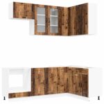 vidaXL Kuchynská jednotka PORTO 8 pcs Staré drevo Kompozitné drevo – Obrázok 2